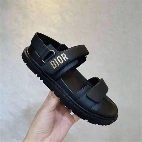 dior black and gold sandals|christian dior sandals black.